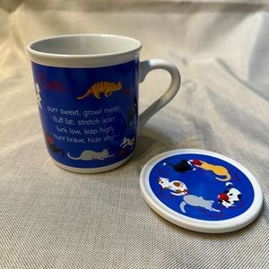 Vintage 1988 Hallmark Cat Mug with Coaster